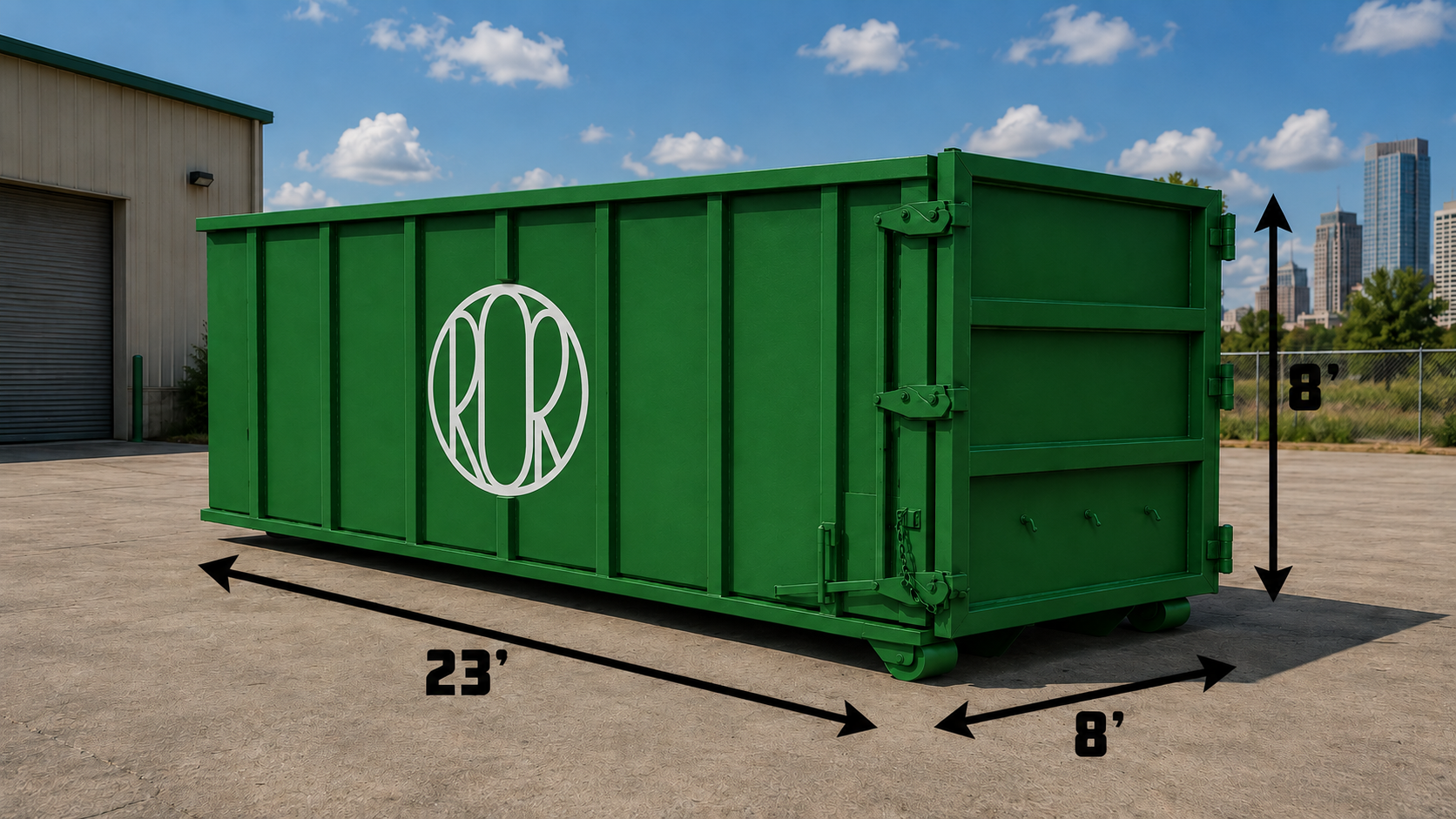 Roll-Off Dumpster in Federal Heights - CO positioned beside a driveway during a home renovation project